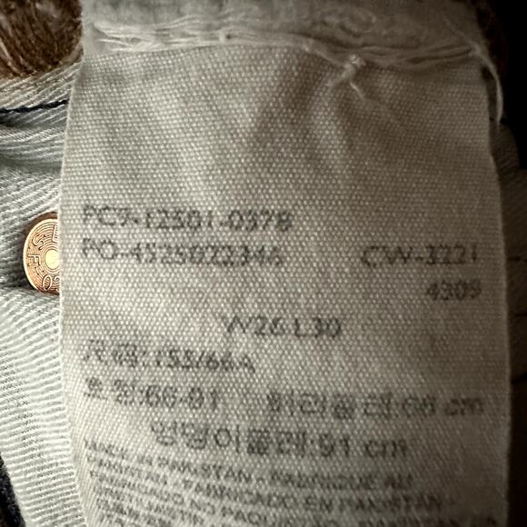 Levi's 501 Straight Leg Jeans Button Fly Dark Wash Denim Cotton Blue 26x30 - Picture 4 of 6